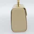 VALENTINO Hand Bag Leather Beige Gold Auth 188391-3