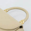 VALENTINO Hand Bag Leather Beige Gold Auth 188391-8