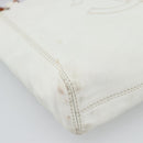 CHANEL Chain Hand Bag Leather White CC Auth 188392A-14