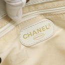 CHANEL Chain Hand Bag Leather White CC Auth 188392A-17