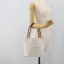 CHANEL Chain Hand Bag Leather White CC Auth 188392A-25