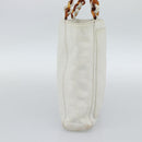 CHANEL Chain Hand Bag Leather White CC Auth 188392A-4