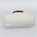 CHANEL Chain Hand Bag Leather White CC Auth 188392A-5