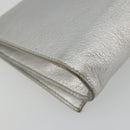 Salvatore Ferragamo Vara Ribbon Chain Shoulder Bag Leather Silver Auth 188398-17