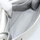 Salvatore Ferragamo Vara Ribbon Chain Shoulder Bag Leather Silver Auth 188398-11
