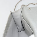 Salvatore Ferragamo Vara Ribbon Chain Shoulder Bag Leather Silver Auth 188398-20