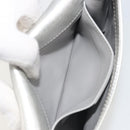 Salvatore Ferragamo Vara Ribbon Chain Shoulder Bag Leather Silver Auth 188398-21