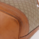 CELINE Macadam Canvas Shoulder Bag PVC Beige Gold Auth 188399-14