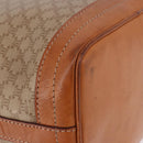 CELINE Macadam Canvas Shoulder Bag PVC Beige Gold Auth 188399-15