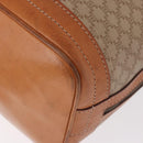 CELINE Macadam Canvas Shoulder Bag PVC Beige Gold Auth 188399-16