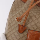 CELINE Macadam Canvas Shoulder Bag PVC Beige Gold Auth 188399-10