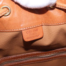 CELINE Macadam Canvas Shoulder Bag PVC Beige Gold Auth 188399-18