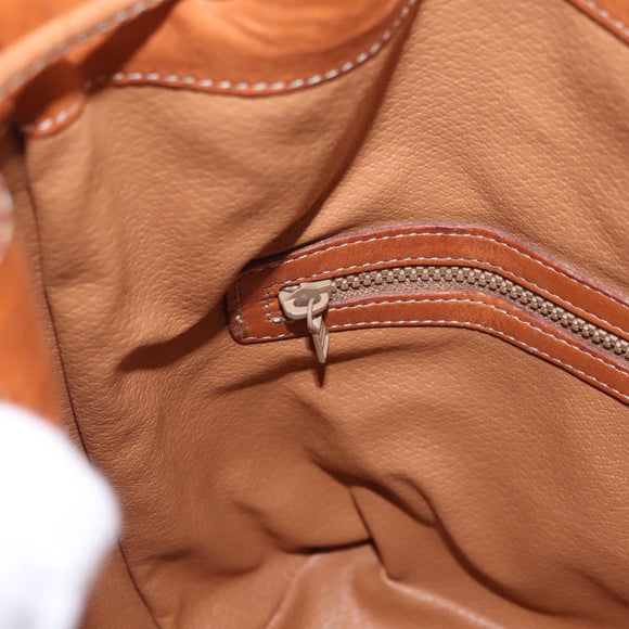 CELINE Macadam Canvas Shoulder Bag PVC Beige Gold Auth 188399