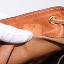 CELINE Macadam Canvas Shoulder Bag PVC Beige Gold Auth 188399-12