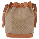CELINE Macadam Canvas Shoulder Bag PVC Beige Gold Auth 188399-2