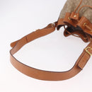 CELINE Macadam Canvas Shoulder Bag PVC Beige Gold Auth 188399-7