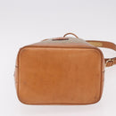 CELINE Macadam Canvas Shoulder Bag PVC Beige Gold Auth 188399-5