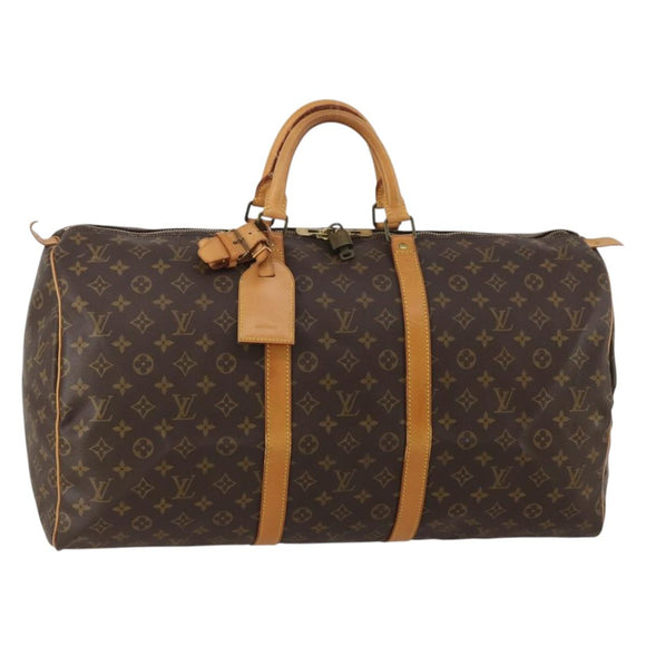 LOUIS VUITTON Monogram Keepall 55 Boston Bag M41424 LV Auth 188403V