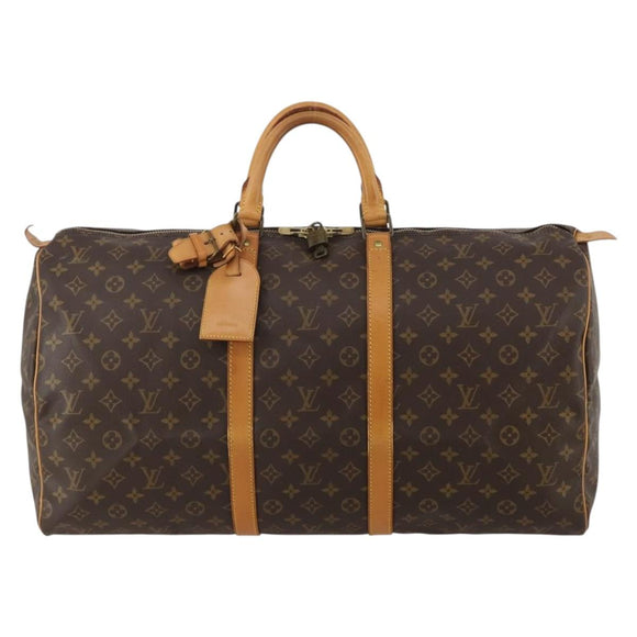 LOUIS VUITTON Monogram Keepall 55 Boston Bag M41424 LV Auth 188403V