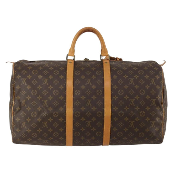 LOUIS VUITTON Monogram Keepall 55 Boston Bag M41424 LV Auth 188403V