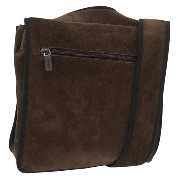 Miu Miu Shoulder Bag Suede Brown Auth 188406