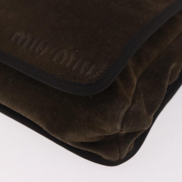 Miu Miu Shoulder Bag Suede Brown Auth 188406