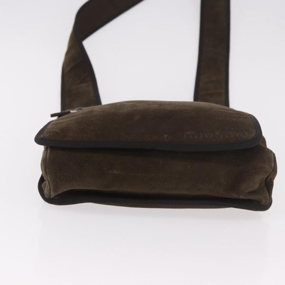 Miu Miu Shoulder Bag Suede Brown Auth 188406