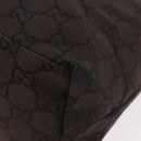 GUCCI GG Canvas Shoulder Bag Nylon Dark Brown Silver Auth 188409-17