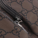 GUCCI GG Canvas Shoulder Bag Nylon Dark Brown Silver Auth 188409-10