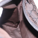 GUCCI GG Canvas Shoulder Bag Nylon Dark Brown Silver Auth 188409-20