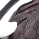 GUCCI GG Canvas Shoulder Bag Nylon Dark Brown Silver Auth 188409-12