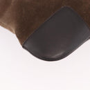 LOEWE Anagram Shoulder Bag Suede Brown Silver Auth 188410A-9