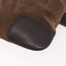 LOEWE Anagram Shoulder Bag Suede Brown Silver Auth 188410A-16