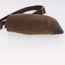 LOEWE Anagram Shoulder Bag Suede Brown Silver Auth 188410A-4