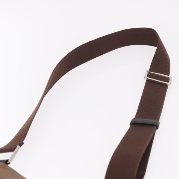 LOEWE Anagram Shoulder Bag Suede Brown Silver Auth 188410A