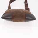 LOEWE Anagram Shoulder Bag Suede Brown Silver Auth 188410A-5