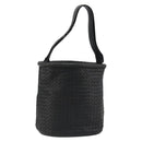 BOTTEGA VENETA INTRECCIATO Shoulder Bag Leather Black Auth 188414-1
