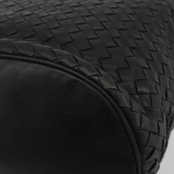 BOTTEGA VENETA INTRECCIATO Shoulder Bag Leather Black Auth 188414