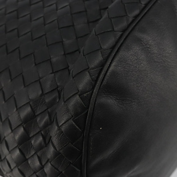 BOTTEGA VENETA INTRECCIATO Shoulder Bag Leather Black Auth 188414