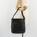 BOTTEGA VENETA INTRECCIATO Shoulder Bag Leather Black Auth 188414-20