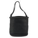 BOTTEGA VENETA INTRECCIATO Shoulder Bag Leather Black Auth 188414-3