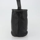 BOTTEGA VENETA INTRECCIATO Shoulder Bag Leather Black Auth 188414-4