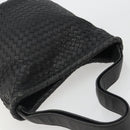 BOTTEGA VENETA INTRECCIATO Shoulder Bag Leather Black Auth 188414-6