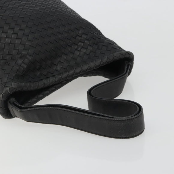 BOTTEGA VENETA INTRECCIATO Shoulder Bag Leather Black Auth 188414