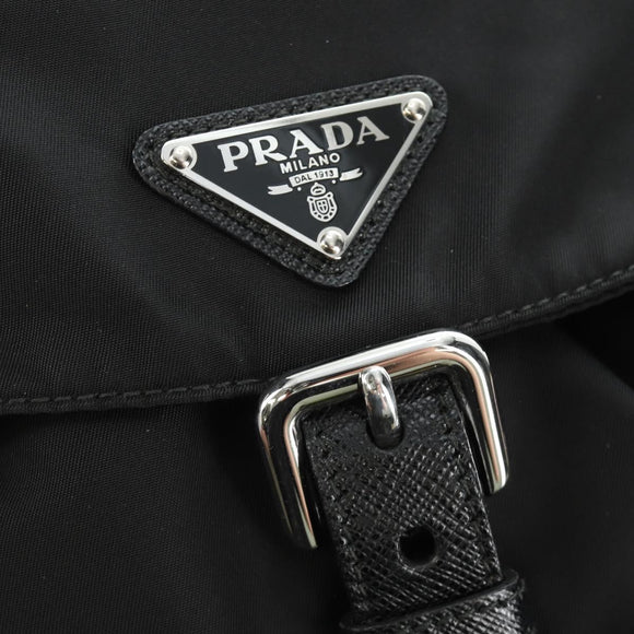 PRADA Backpack Nylon Black Silver 1BZ005 Auth 188429SAV
