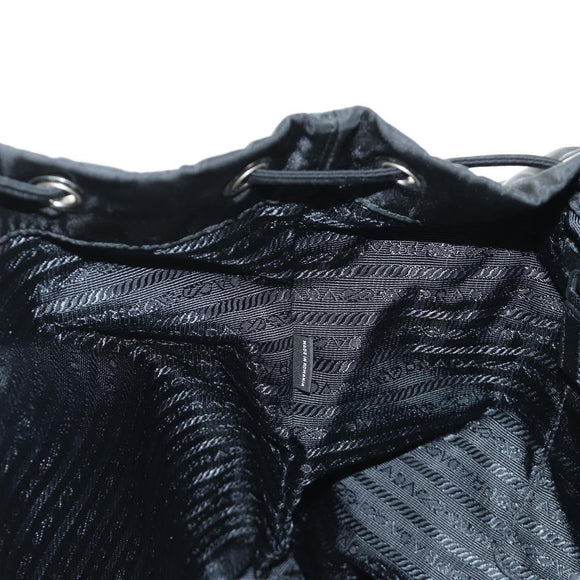 PRADA Backpack Nylon Black Silver 1BZ005 Auth 188429SAV