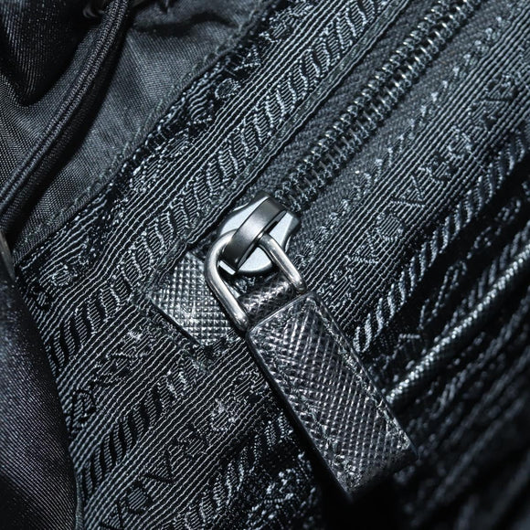 PRADA Backpack Nylon Black Silver 1BZ005 Auth 188429SAV