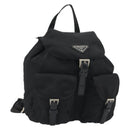 PRADA Backpack Nylon Black Silver Auth 188430-1
