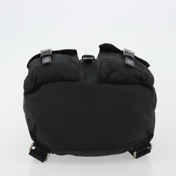 PRADA Backpack Nylon Black Silver Auth 188430