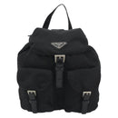 PRADA Backpack Nylon Black Silver Auth 188430-13